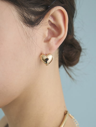 メタルハートワンタッチピアス