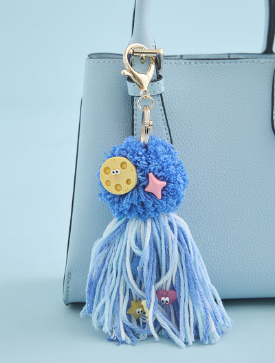 モケモケクッキーフェイスチャームキーホルダー