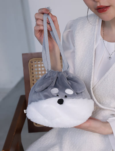 アニマルもちもち巾着ポーチ