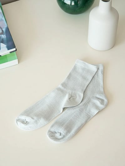 ラメリブショートソックス