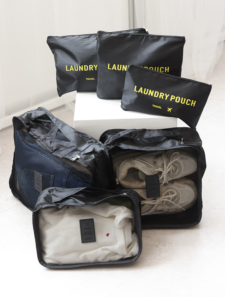 トラベルポーチ6点セット（パッキングキューブ＆ランドリーポーチ）