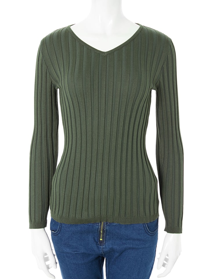 フィットニットVネックトップス