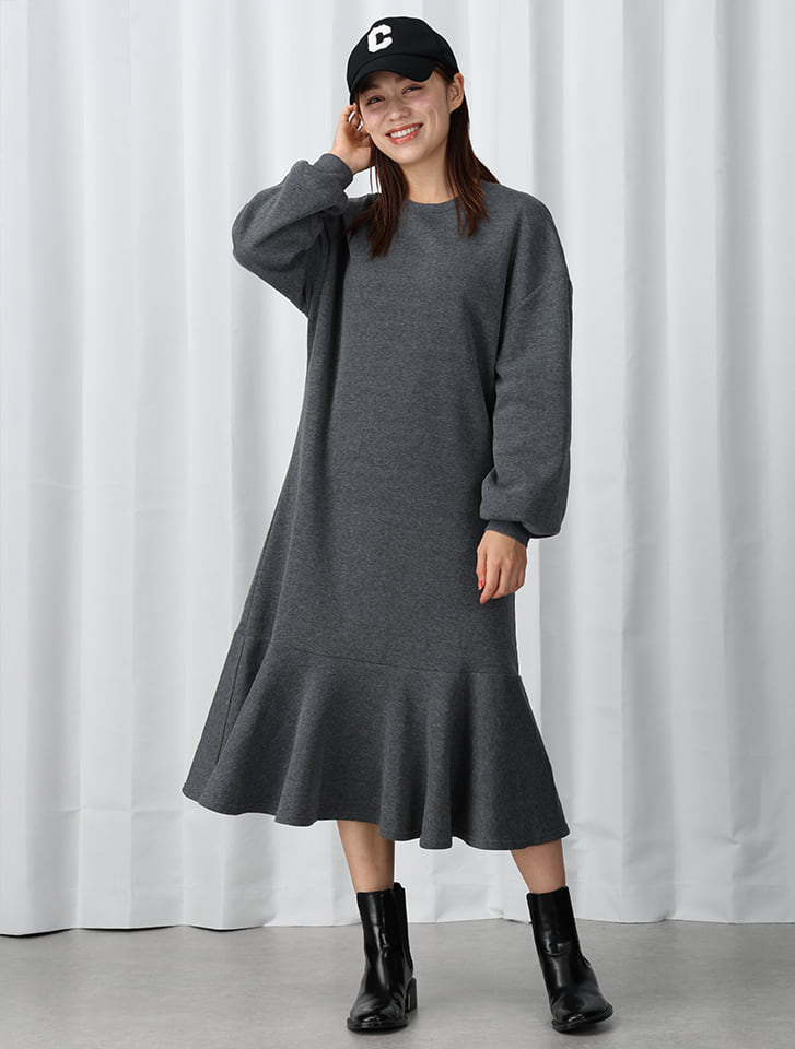 fifth 【サイズ展開あり】裏起毛ソフトスウェットマーメイドワンピース