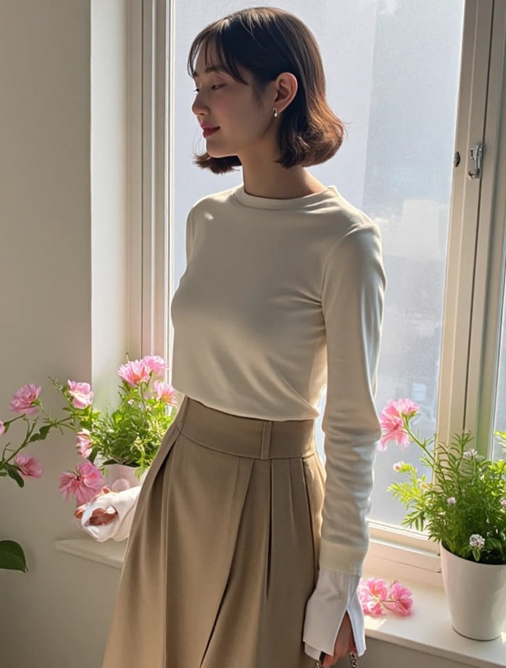ロングカフスニットプルオーバー