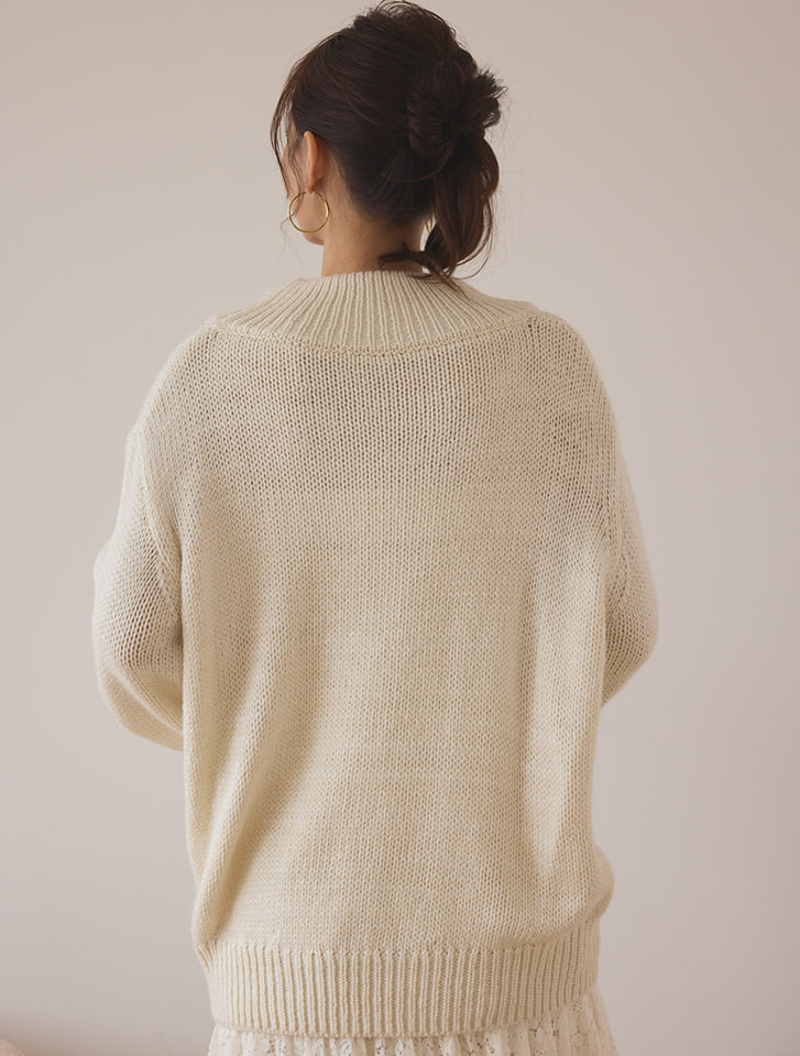 CINOH｜メリノウール オーバーサイズ バイカラー ハイネック ニットプルオーバー “WOOL OVERSIZE BI-COLOR HI NECK  KNIT” 23wkn018-mt - Piu di aranciato(ピウディアランチェート) | キナリノモール