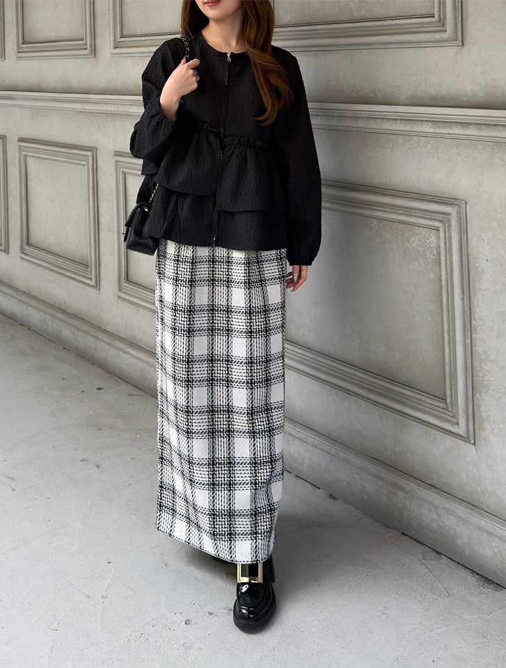 fifth ふくれジャガードフリルブルゾン | 人気レディースファッション