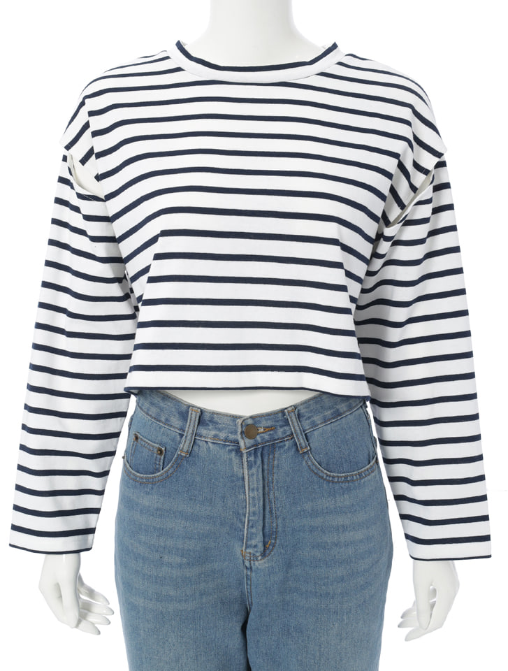 fifth カッティングスリーブボーダーロンT | 人気レディース