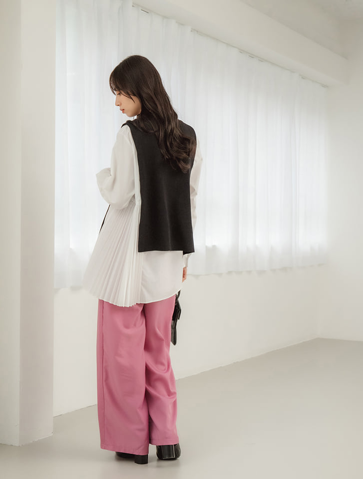 ぷくちゃん様 ピンクロングコートとピンクタックワイドパンツ ダブルサテンタックワイドパンツ | PINKY&DIANNE（ピンキー&ダイアン