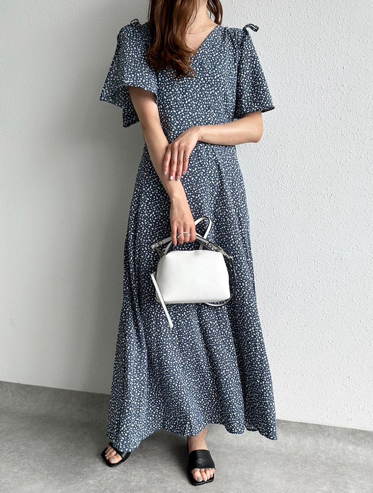 UNITED ARROWS TOKYO 新品 フリルカシュクールロングワンピース