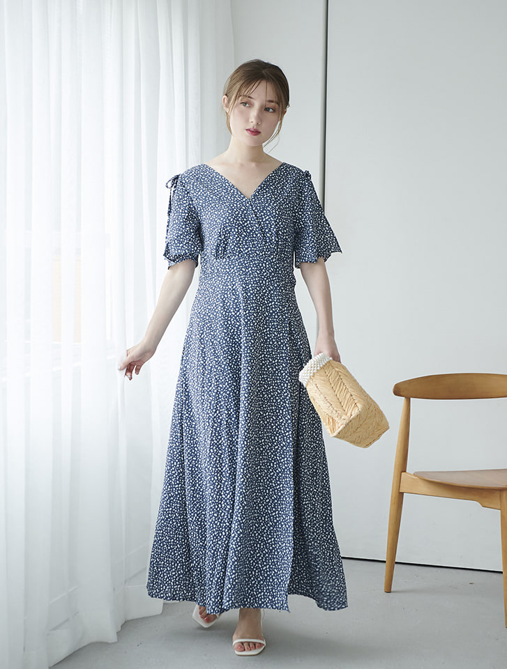 fifth 小花柄カシュクールロングワンピース | 人気レディース fifth 小花柄カシュクールロングワンピース | 人気レディース
