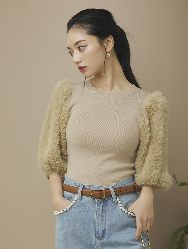 【極美品】ビアズリー アルパカ シャギー ニット アイボリー ふわふわ もこもこ 極美品】ビアズリー アルパカ シャギー ニット アイボリー