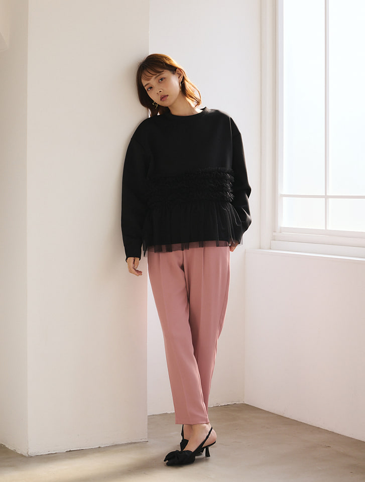 OUR テーパードパンツ ニッセン テーパードパンツ トールサイズ レディース 高身長 ひんやり