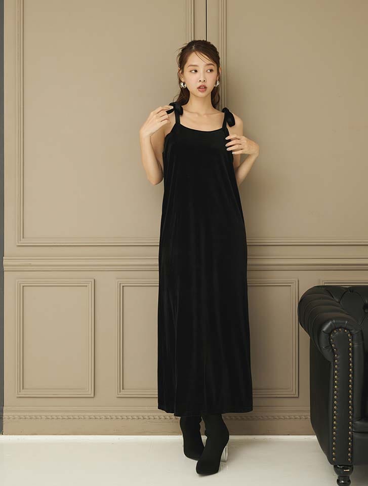 fifth リボンデザインベロアワンピース | 人気レディースファッション