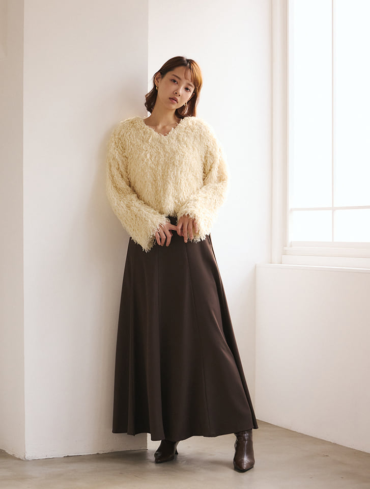 【VIP価格！】ALAIA ブラック ドレープ ロングスカート fifth ドレープフレアスカート | 人気レディースファッション