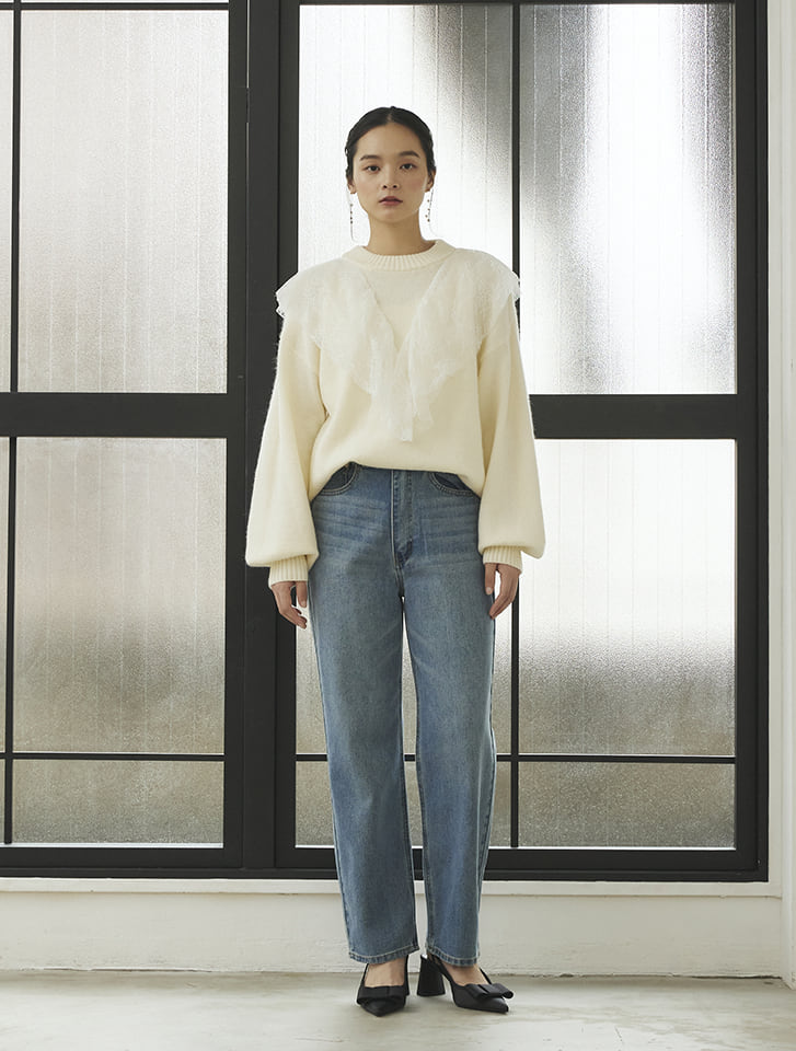 フィフス（fifth）/アルパカタッチレースフリルカラーニット fifth アルパカタッチレースフリルカラーニット | 人気レディース