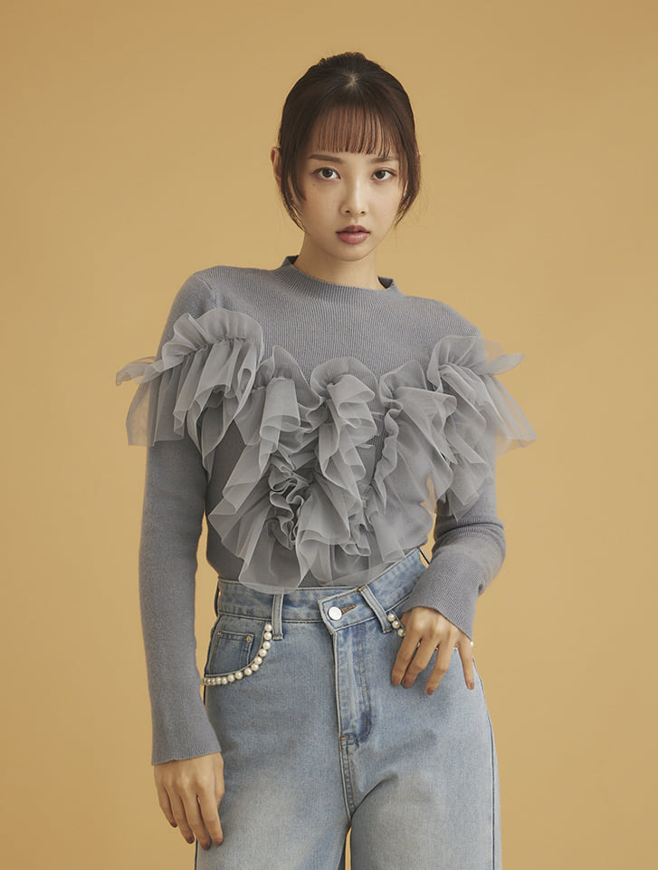 E様♡OBLI チュールフリルニット チュールフリルニット | TOPS | OBLI