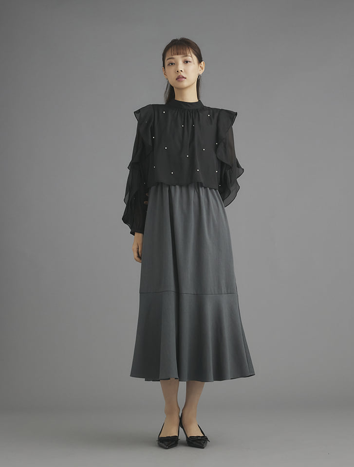 DearPrincess定価25300円★レイヤード風パールワンピー新品 fifth パールブラウスレイヤード風ワンピース | 人気レディース