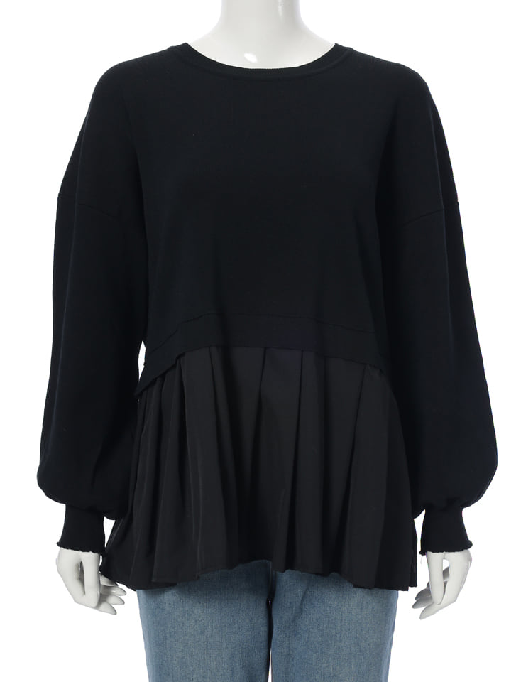 【A.F ARTEFACT】ドッキングニットロングコート　ブラック Size2 A.F ARTEFACT】ドッキングニットロングコート ブラック Size2