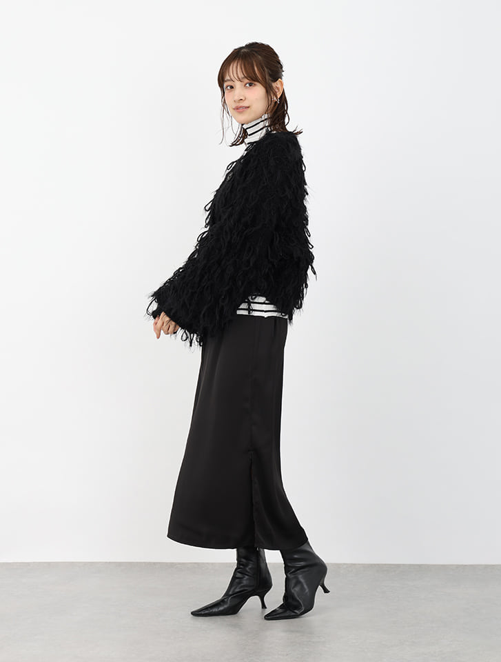 H529 M ヨーガンレール リブニット ブラック カーディガン レディース H529 M ヨーガンレール リブニット ブラック カーディガン レディース