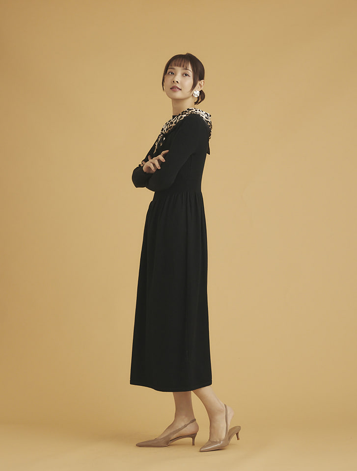 韓国 3color 裾フリルハイネック リブニット ワンピース 上品 韓国 3color 裾フリルハイネック リブニット ワンピース 上品
