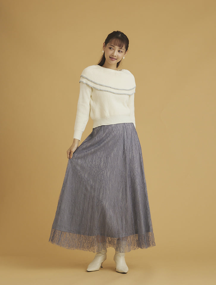 fifth ケープ配色ニットプルオーバー | 人気レディースファッション