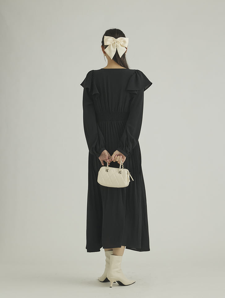 パールボタンワンピース カーキ セール】パールボタンフレアニットワンピース（ワンピース