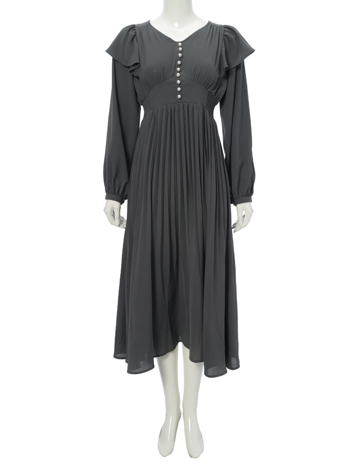 【美品✨】グッチ　ワンピース　パールボタン　ソーホー　フリル　リボン　近年　濃紺 美品✨】グッチ ワンピース パールボタン ソーホー フリル