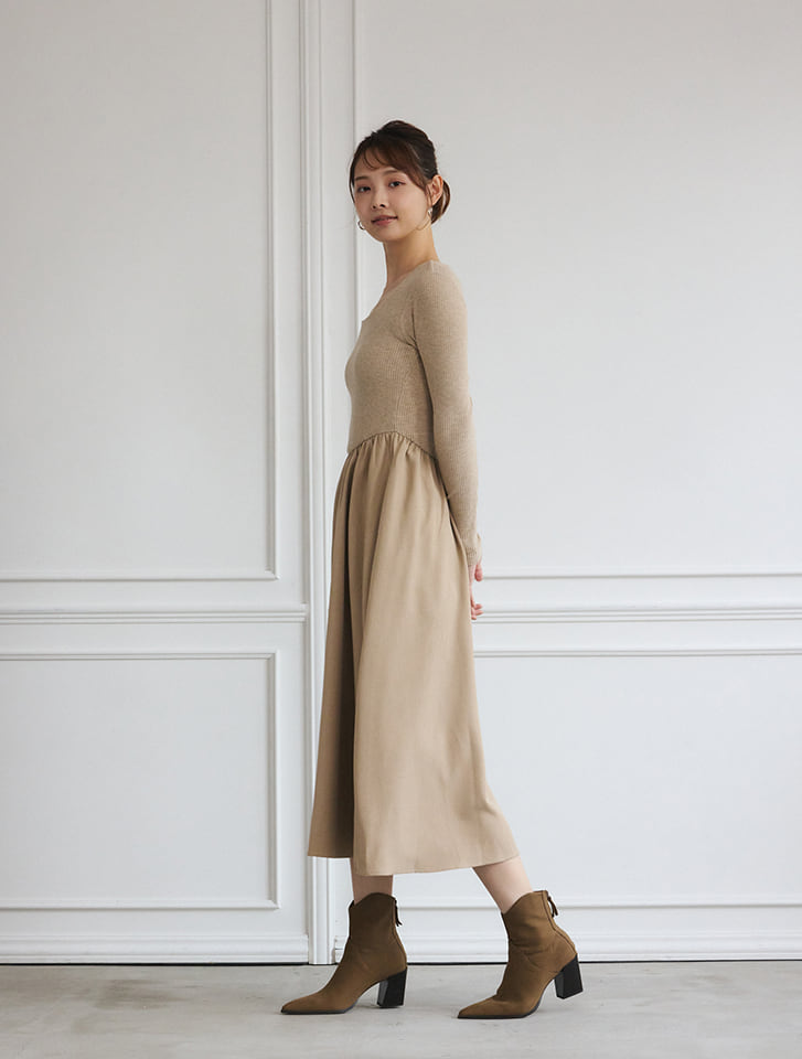 styling/ kei shirahata スクエアネックドッキングワンピース（styling  