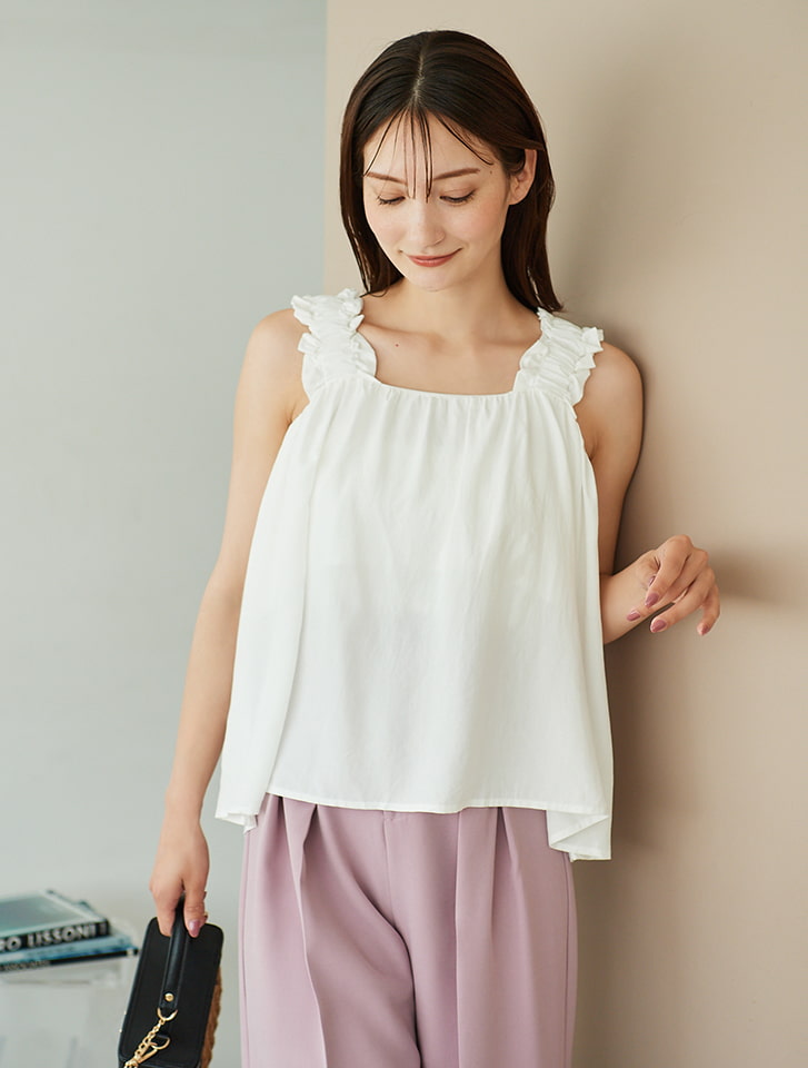 Pギャザー ノースリーブ ブラウス UNITEDARROWS 38 ジレ　ベスト Pギャザー ノースリーブ ブラウス UNITEDARROWS 38 ジレ ベスト
