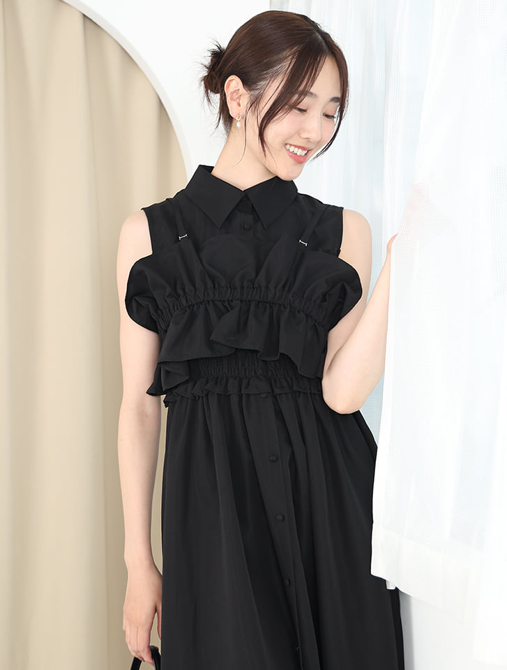 Y's ブラック ノースリーブシャツワンピース 楽天市場】【中古】 ワイズ Y's コットンノースリーブシャツ