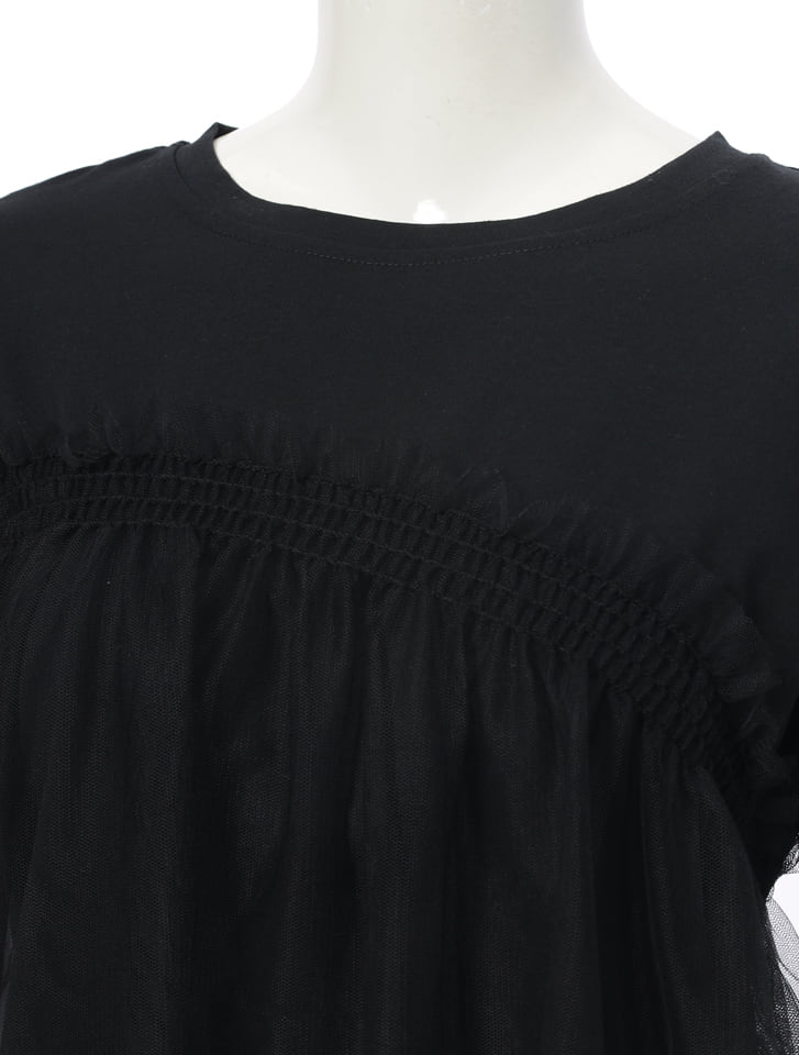 新品 美香さん着 JUSGLITTYアシンメトリーフリルパール付カットソー 黒 新品 美香さん着 JUSGLITTYアシンメトリーフリルパール付