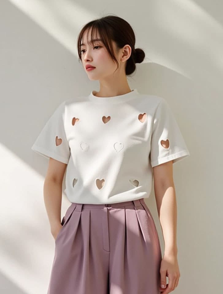 【fifth/フィフス】ハートデザインTシャツ