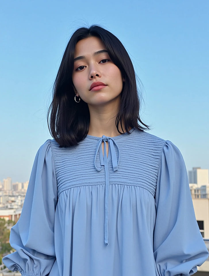 【fifth/フィフス】コットンパフスリーブワンピース 【fifth/フィフス】コットンパフスリーブワンピース
