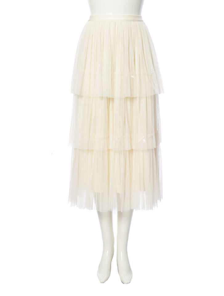 スミョン　マルチリボンティアードスカート Multi ribbon tiered skirt/マルチリボンティアードスカート