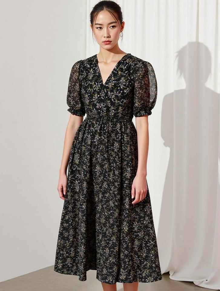 ANDREA&Co. 【AUBREY】 フラワーパフスリーブワンピース 20250611Andrea-1150_a26c9279-