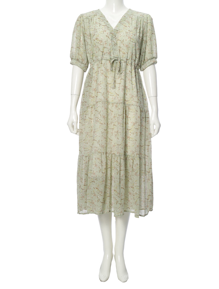 ANDREA&Co. 【AUBREY】 フラワーパフスリーブワンピース ANDREA&Co. 【AUBREY】 フラワーパフスリーブワンピース