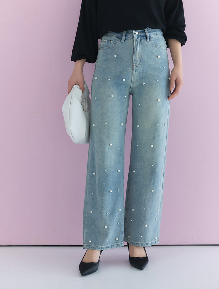 DSC パールデニム 再再入荷】pearl pocket cut off wide denim | Chóu Ch