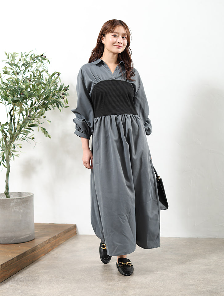 【cestmignon_mauセレクト】ビスチェドッキングワンピース