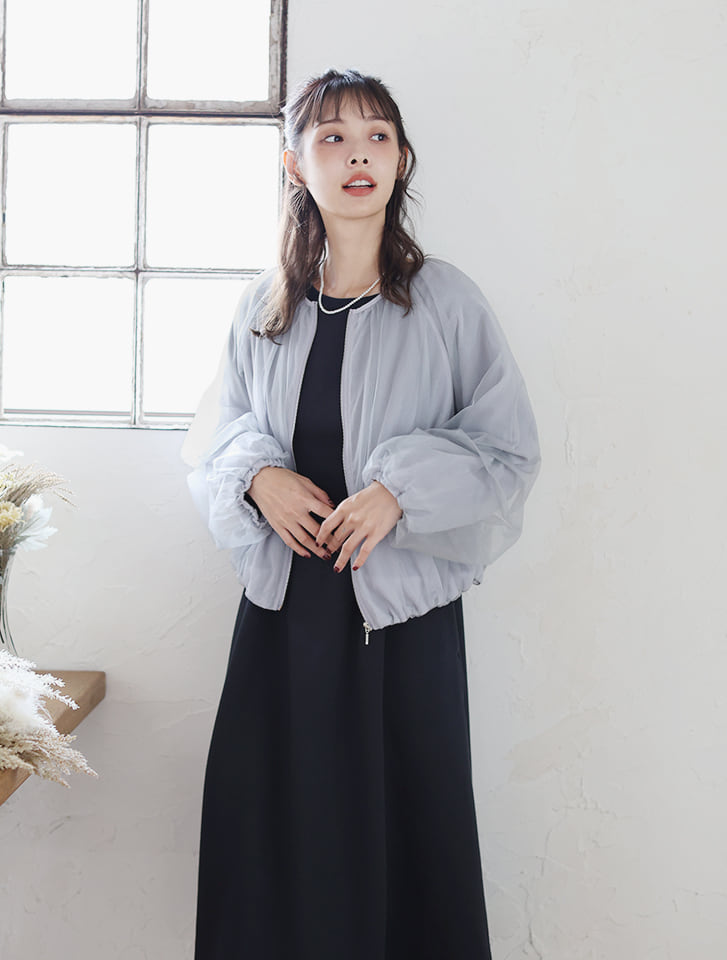 SPORTSMAX シアーブルゾン ギャザー シースルー ホワイト SPORTSMAX シアーブルゾン ギャザー シースルー ホワイト