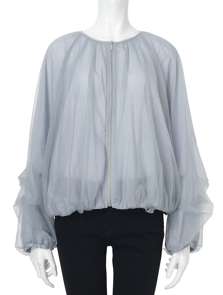 SPORTSMAX シアーブルゾン ギャザー シースルー ホワイト SPORTSMAX シアーブルゾン ギャザー シースルー ホワイト