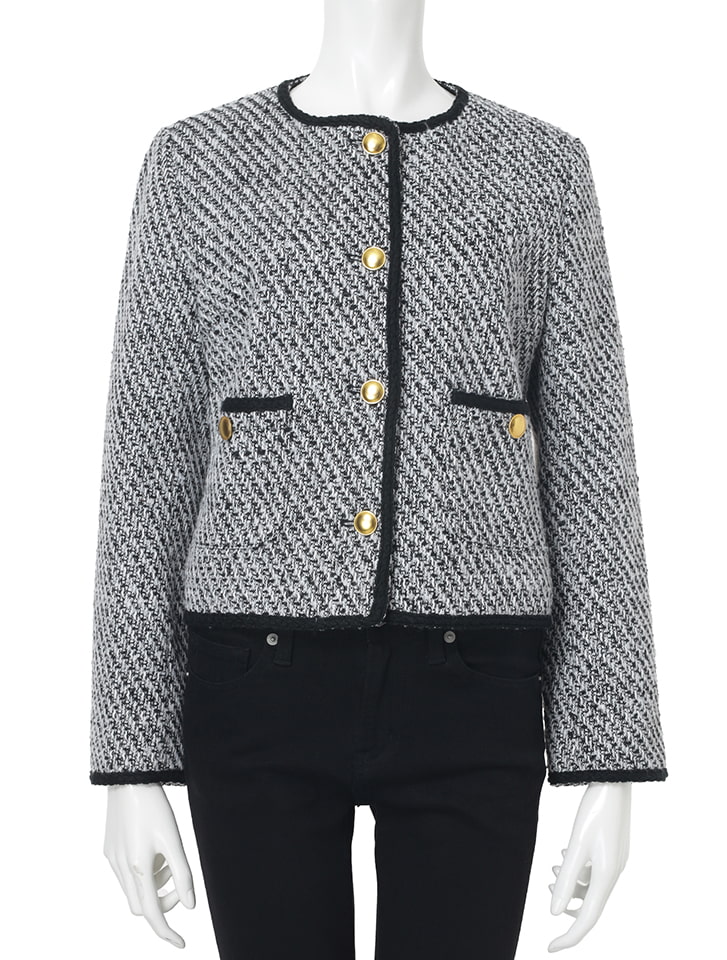 fifth 【harukaセレクト】ノーカラーツイードジャケット | 人気