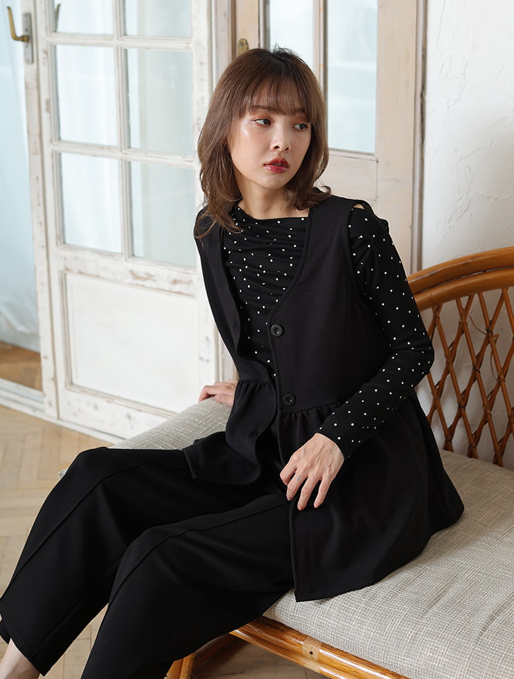 fifth 【サイズ展開あり】Vネックペプラムベスト | 人気レディース