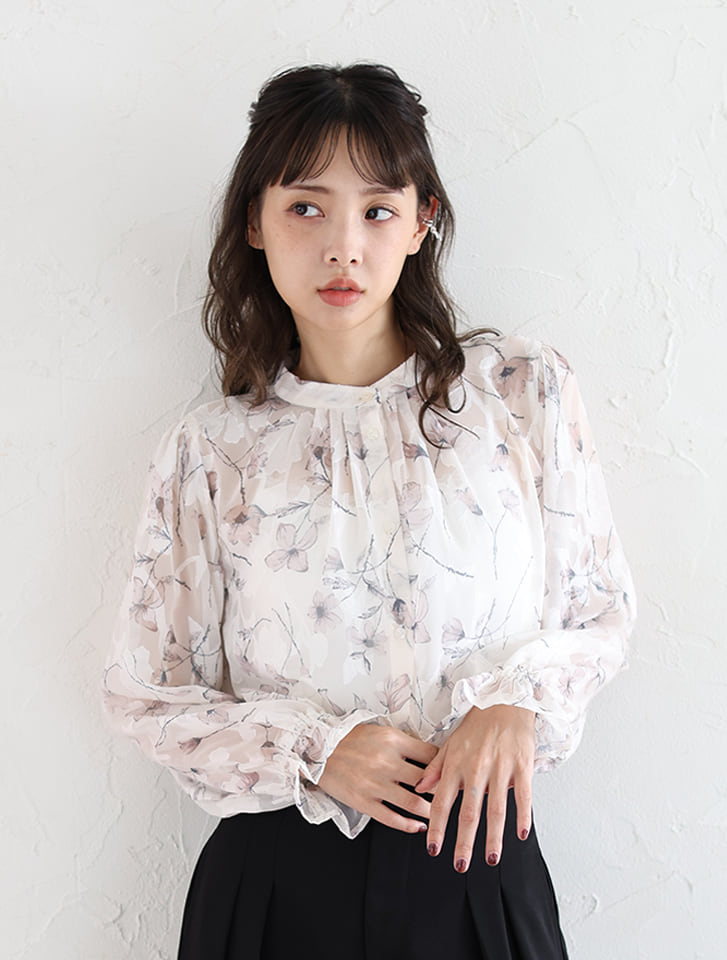 fifth 前開きジャガード花柄ブラウス | 人気レディースファッション