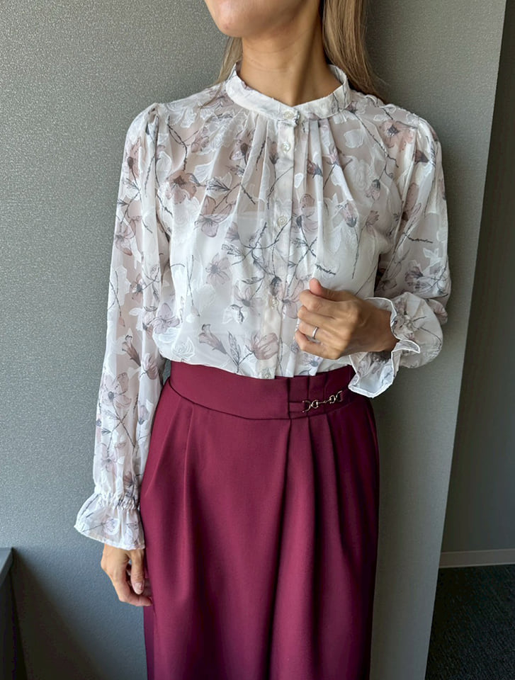 fifth 前開きジャガード花柄ブラウス | 人気レディースファッション