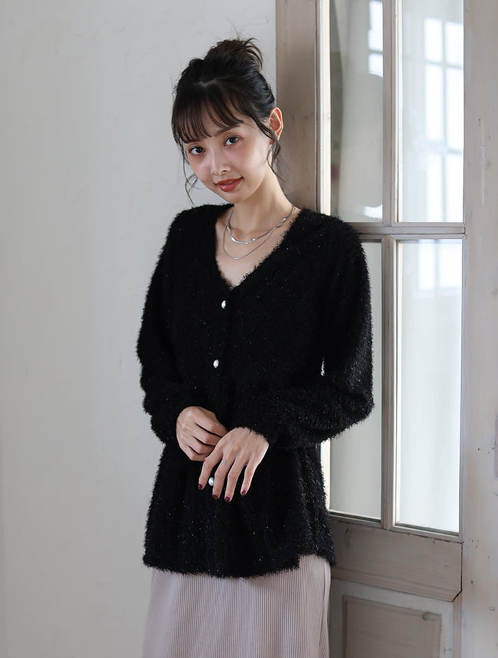 【MARIAセレクト】 Vネックシャギーペプラムトップス