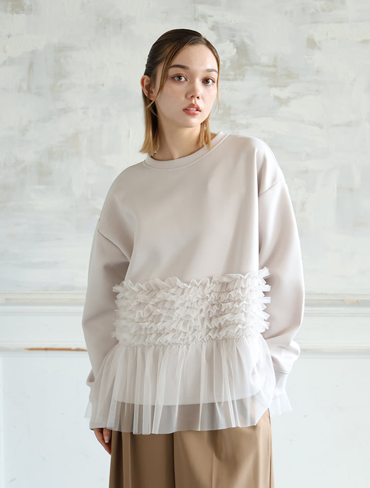 ダンボールプルオーバー レディース プルオーバー レディース ダンボールニットワイドプルオーバー