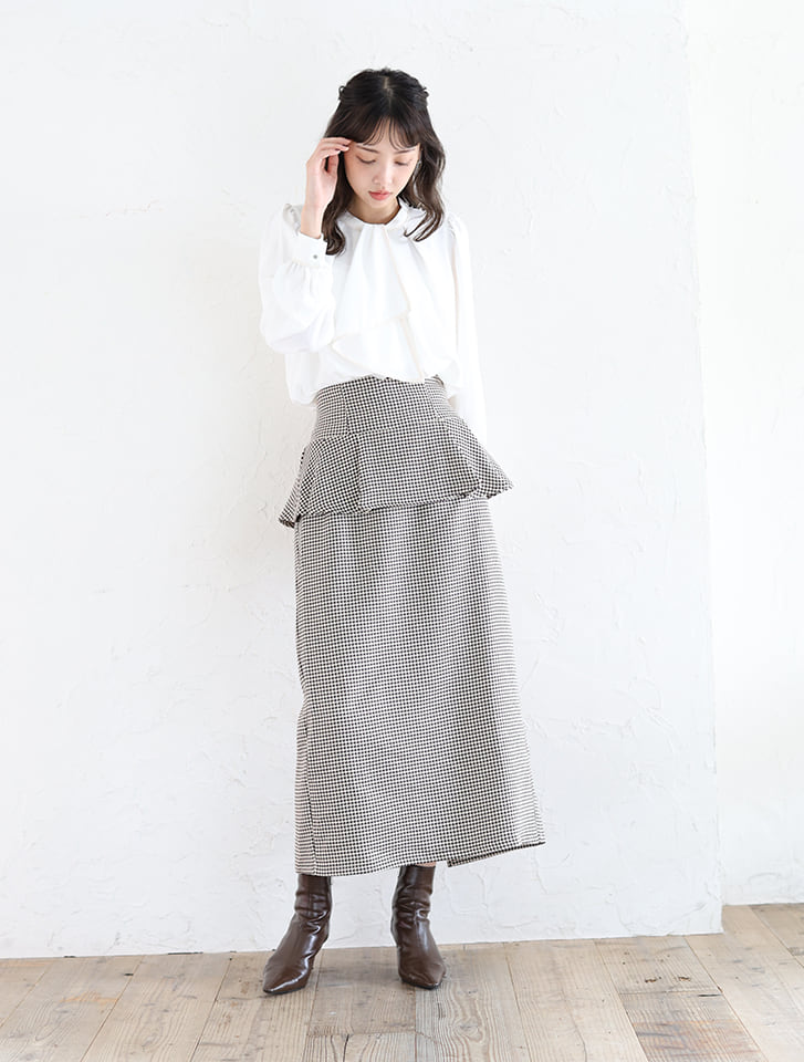 fifth 【MARIAセレクト】 【U150サイズあり】千鳥チェックペプラム