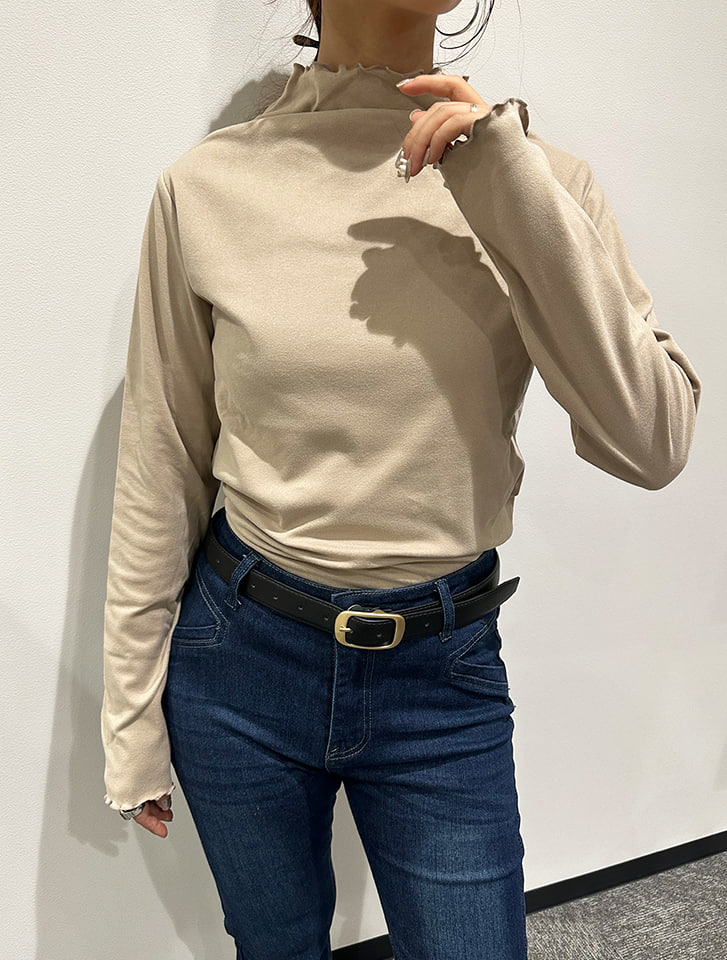 起毛プチハイネックロンT