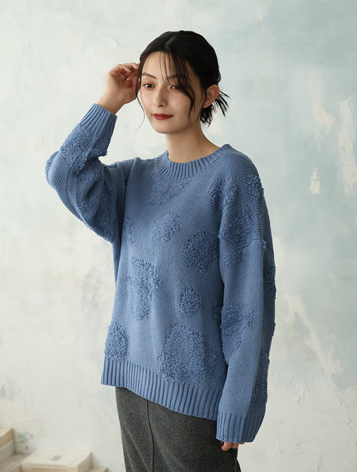 【fifth/フィフス】【ウォッシャブル】【M・Lサイズあり】3Dランダムドットニット 【fifth/フィフス】【ウォッシャブル】【M・Lサイズあり】3Dランダムドットニット