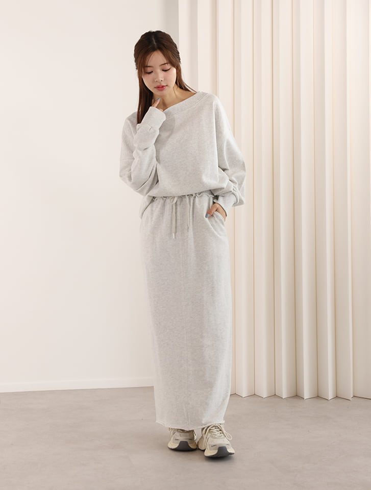 【SETUP対応】裏毛ボートネックプルオーバー